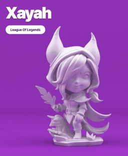 Xayah Inspired Fantasy Rogue – Stylized STL & OBJ Figure for 3D Printing 3d model