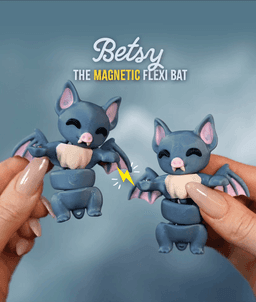 Betsy, the Flexi Bat - Magnetic Hand-Holding Companion 3d model