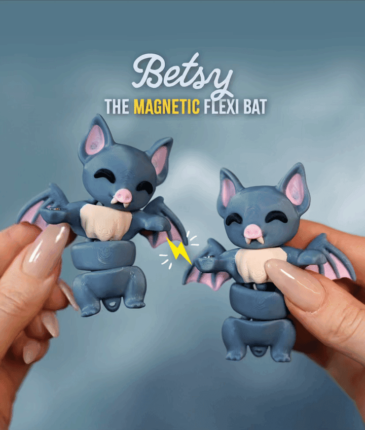 Betsy, the Flexi Bat - Magnetic Hand-Holding Companion 3d model
