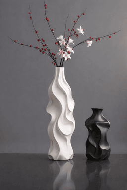 Fluid Wave Sculptural Vase Set – Organic Modern 3D Design 3d model