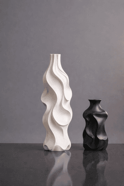 Fluid Wave Sculptural Vase Set – Organic Modern 3D Design 3d model