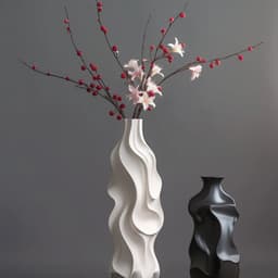 Fluid Wave Sculptural Vase Set – Organic Modern 3D Design 3d model