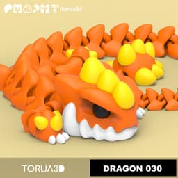 Articulated dragon 30 - Print in place - No supports - 3mf - STL 3d model