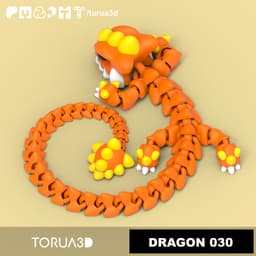 Articulated dragon 30 - Print in place - No supports - 3mf - STL 3d model