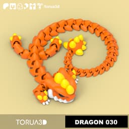 Articulated dragon 30 - Print in place - No supports - 3mf - STL 3d model