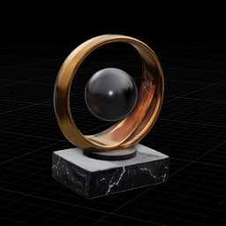 Luxury Golden Orbit Sculpture 3d model