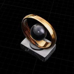 Luxury Golden Orbit Sculpture 3d model