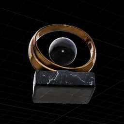 Luxury Golden Orbit Sculpture 3d model