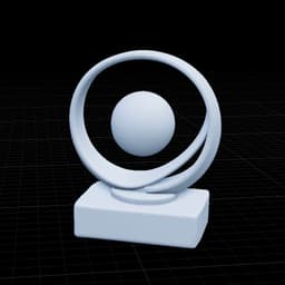Luxury Golden Orbit Sculpture 3d model