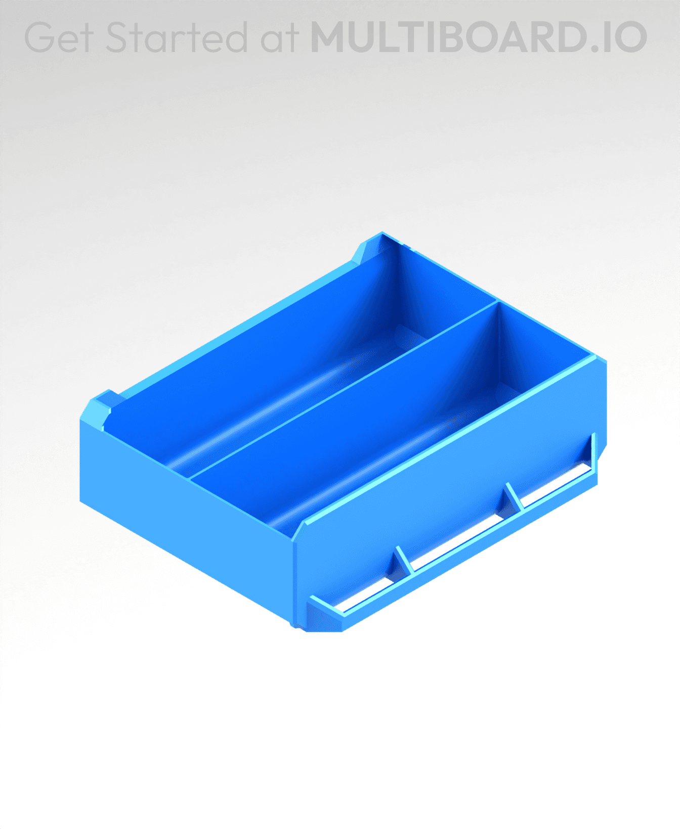 3x1x2 LU - Magnetic - Row Divided - Simple Multibin Drawer 3d model