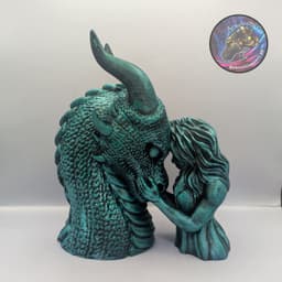 dragon rider statue decor 3d model