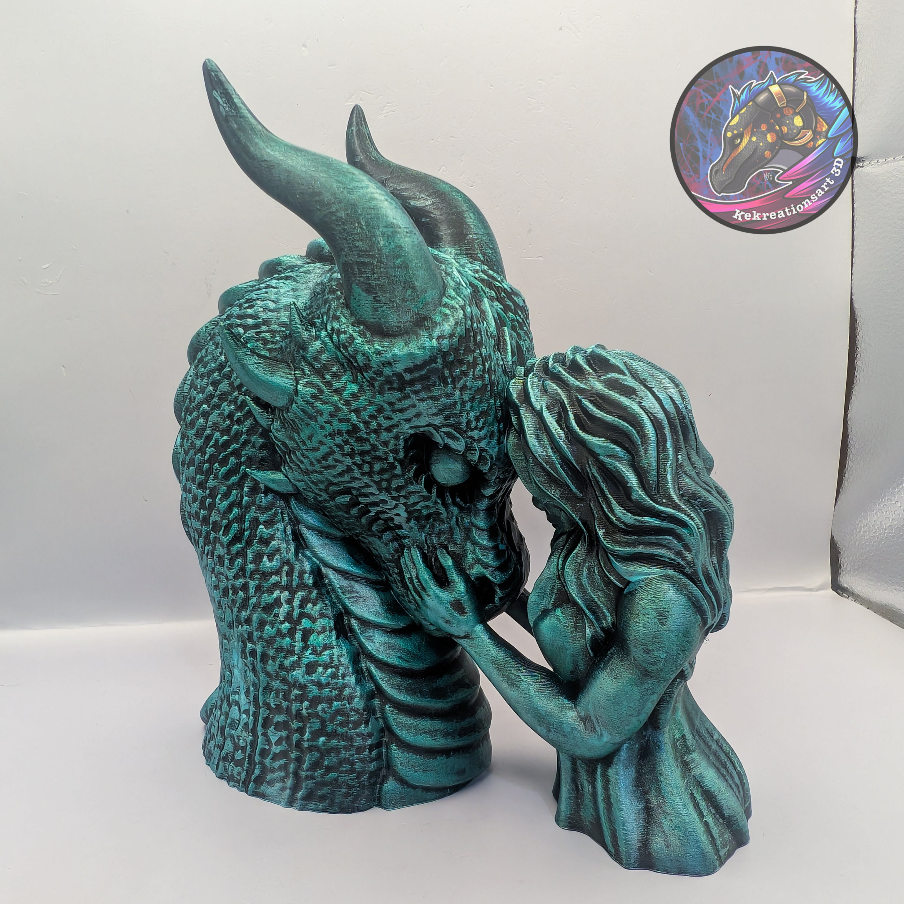 dragon rider statue decor 3d model