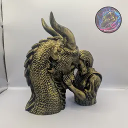 dragon rider statue decor 3d model