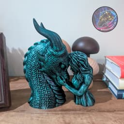 dragon rider statue decor 3d model