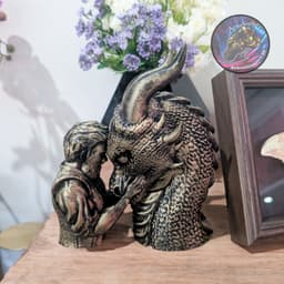 dragon rider statue decor 3d model