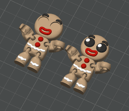 Gingerbread Man Flexi Mini - Articulated Keychain, Cable Holder and Holiday Props - No Supports 3D P 3d model