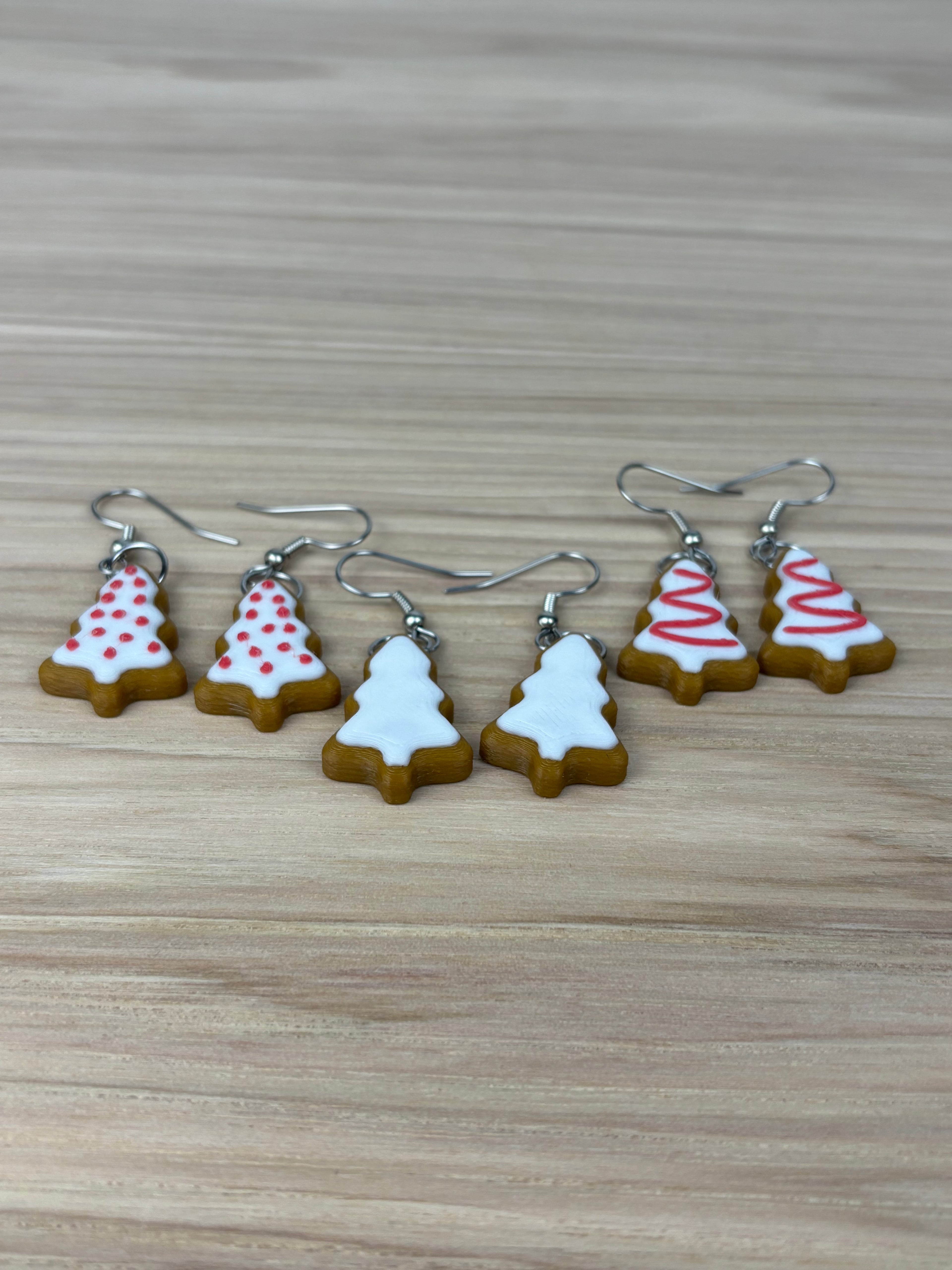 Cookie Tree Earrings 3d model