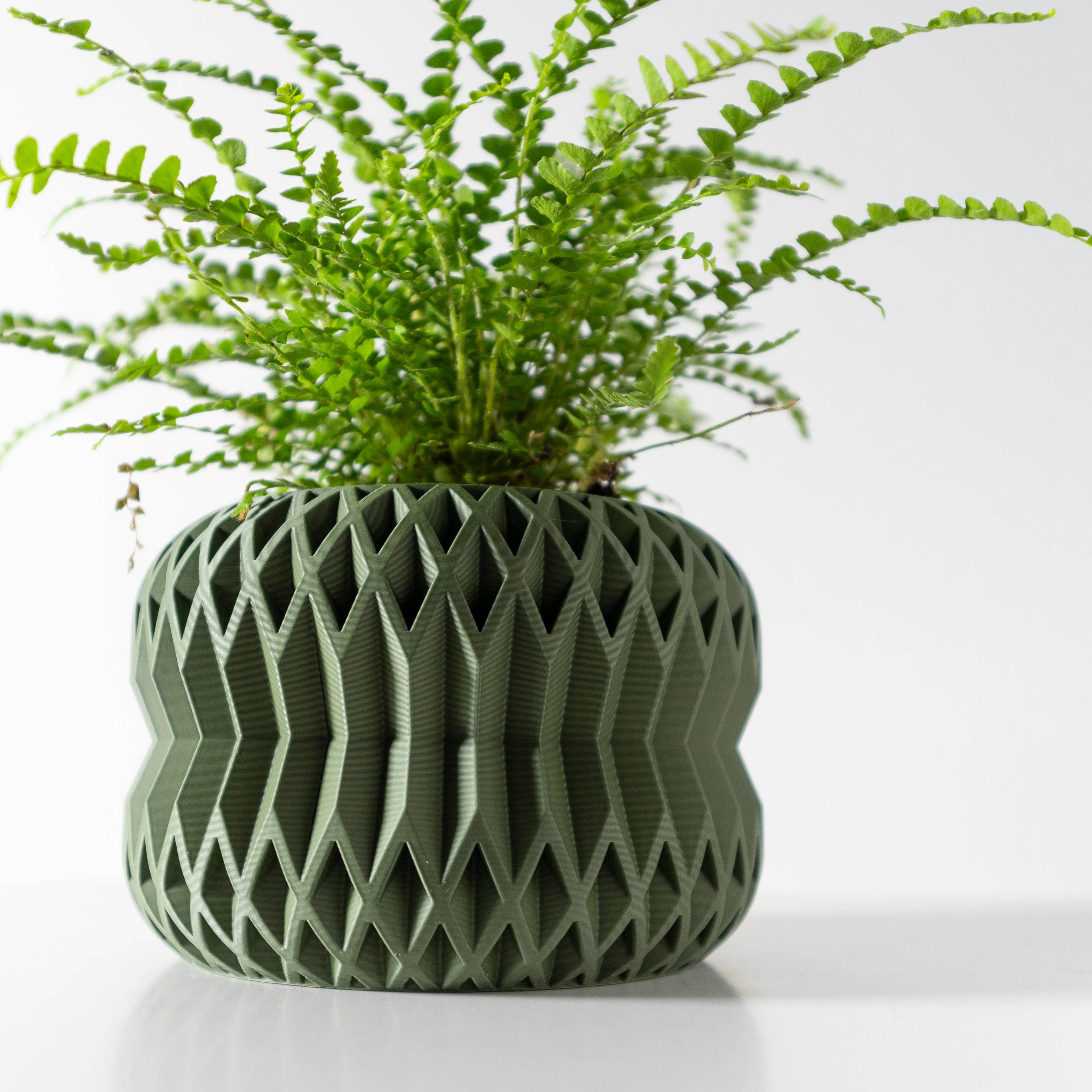 The Rydan Planter Pot with Drainage Tray & Stand: Modern and Unique Home Decor for Plants 3d model