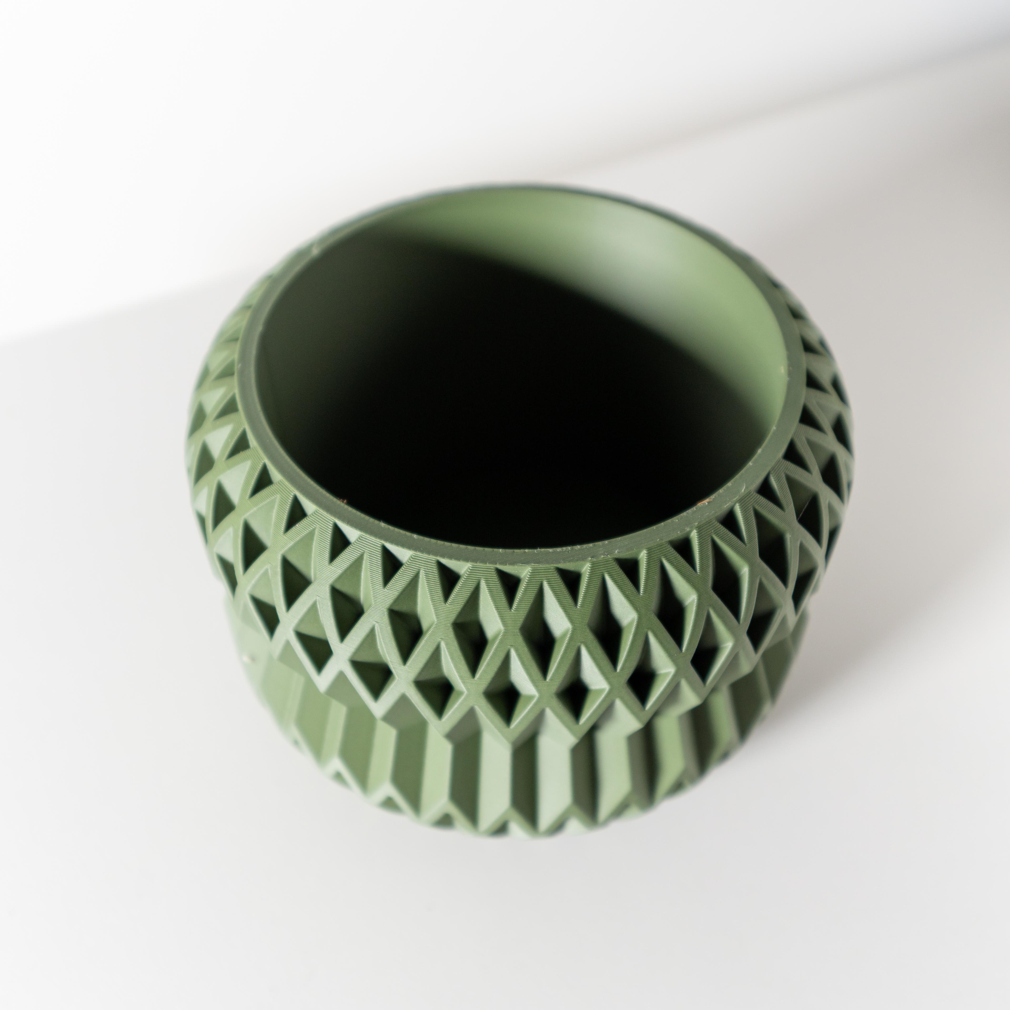 The Rydan Planter Pot with Drainage Tray & Stand: Modern and Unique Home Decor for Plants 3d model