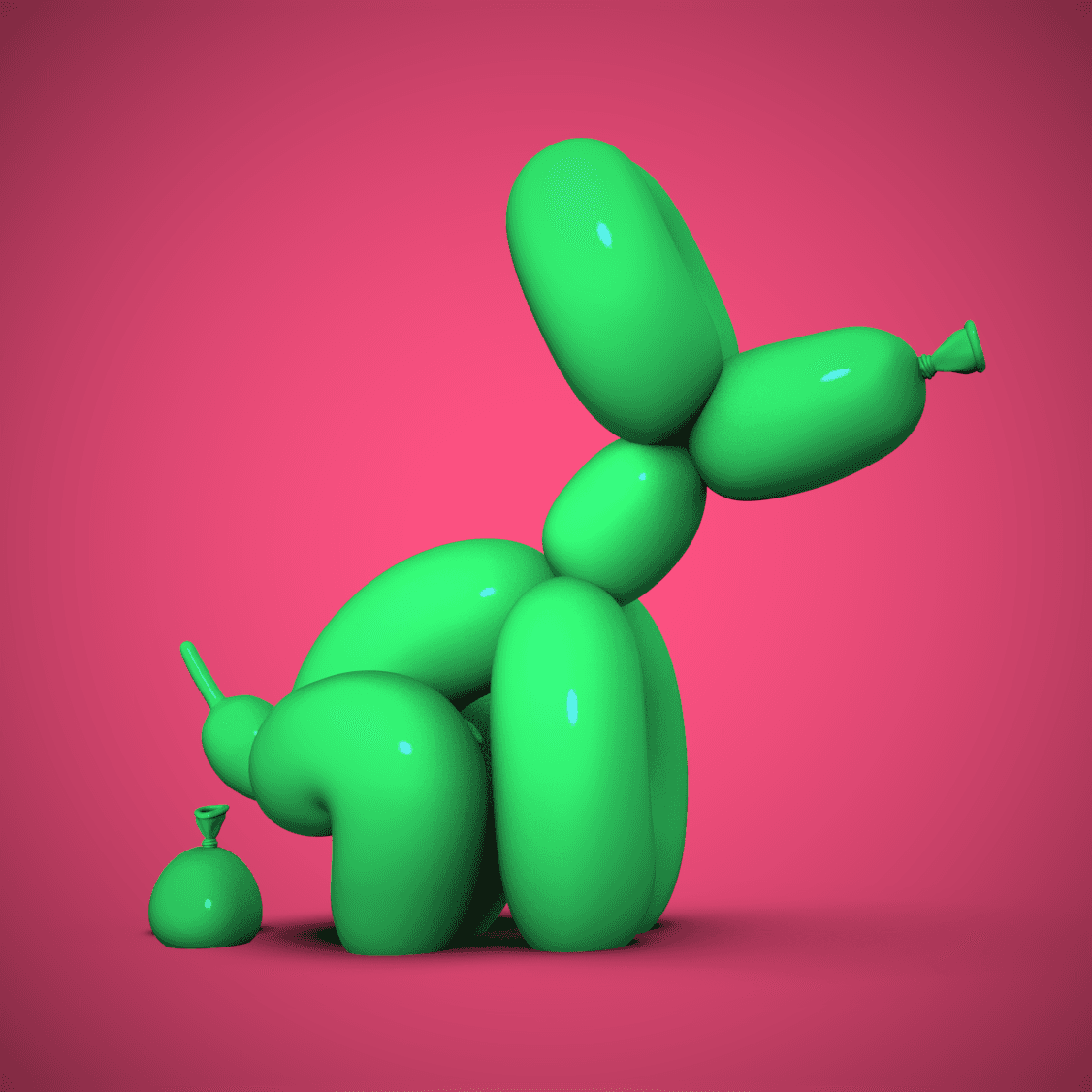 Pooping Balloon Dog 3d model