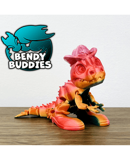 Sheriff Spike Hat Boots / T-Rex Articulated / Print-in-Place Dinosaur / Cute Tyrannosaurus / Dino 3d model