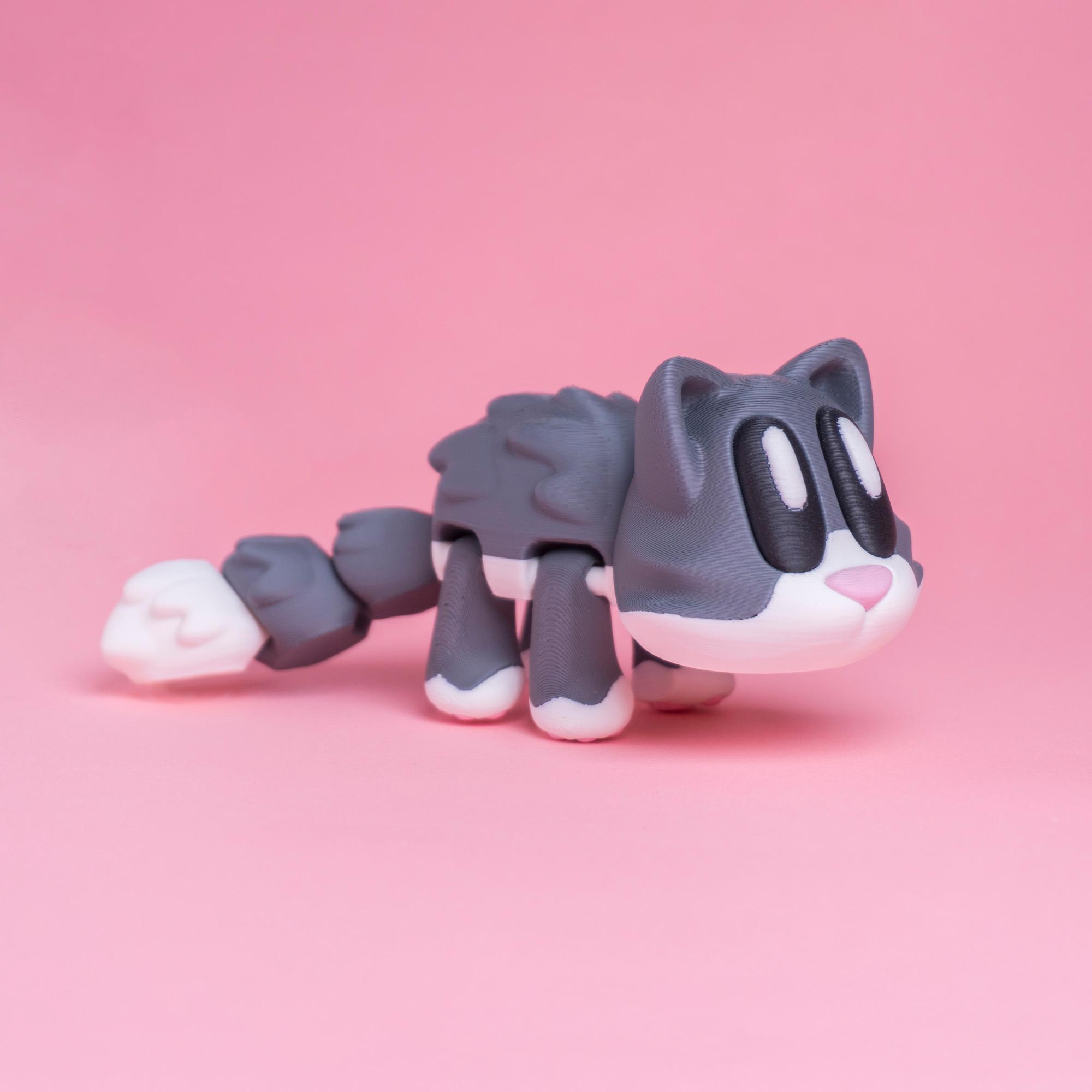 Blob Cat - Articulated Flexi Fidget Toy 3d model