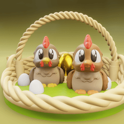 Plumy the Rooster – Flexi Fidget Rooster – 3DPAW 3d model