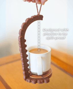 Spill Proof Spruce - Coaster that Transforms into Coffee Carrier 3d model