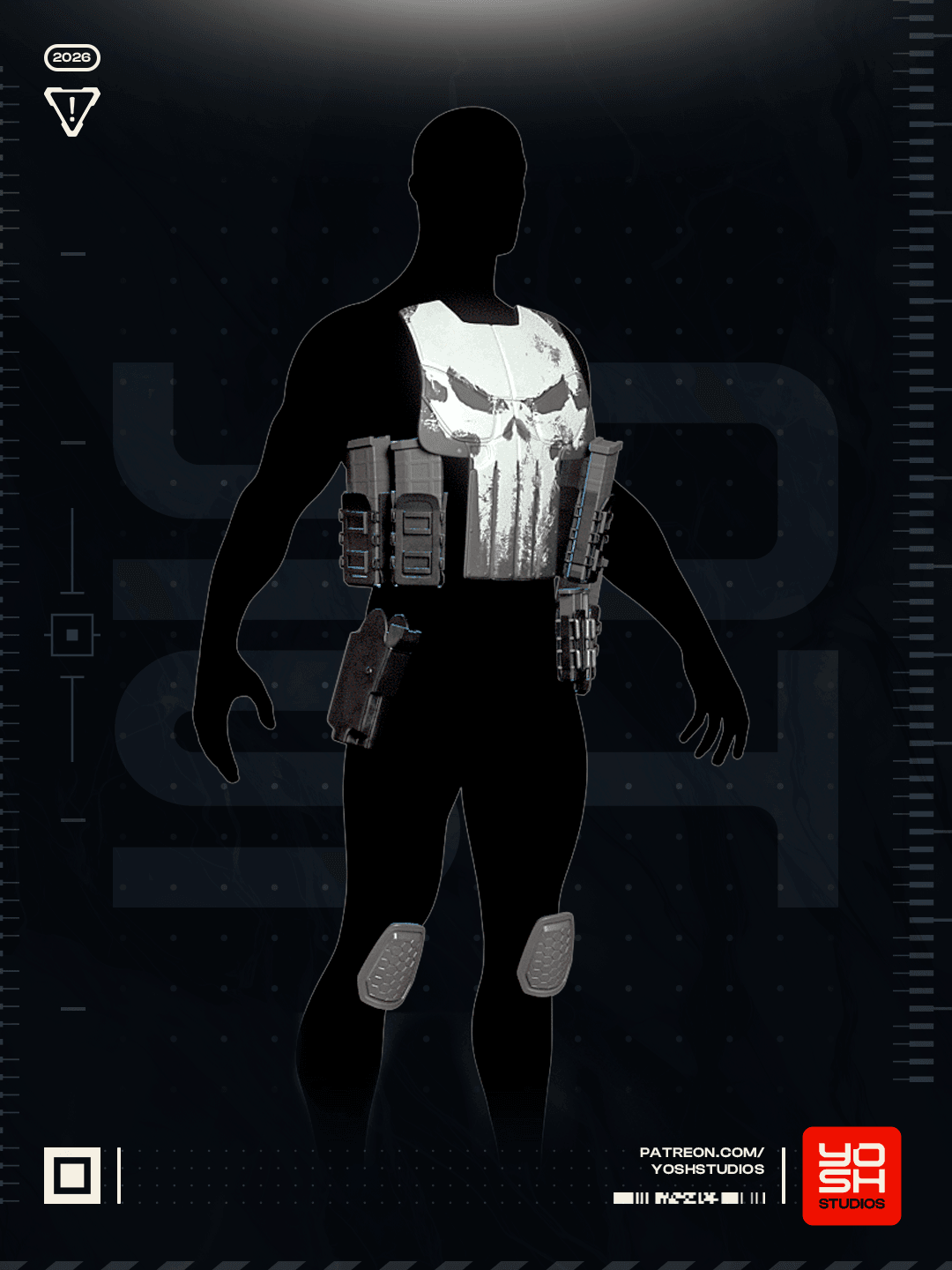 Punisher Armor 3D Printer STL 3d model