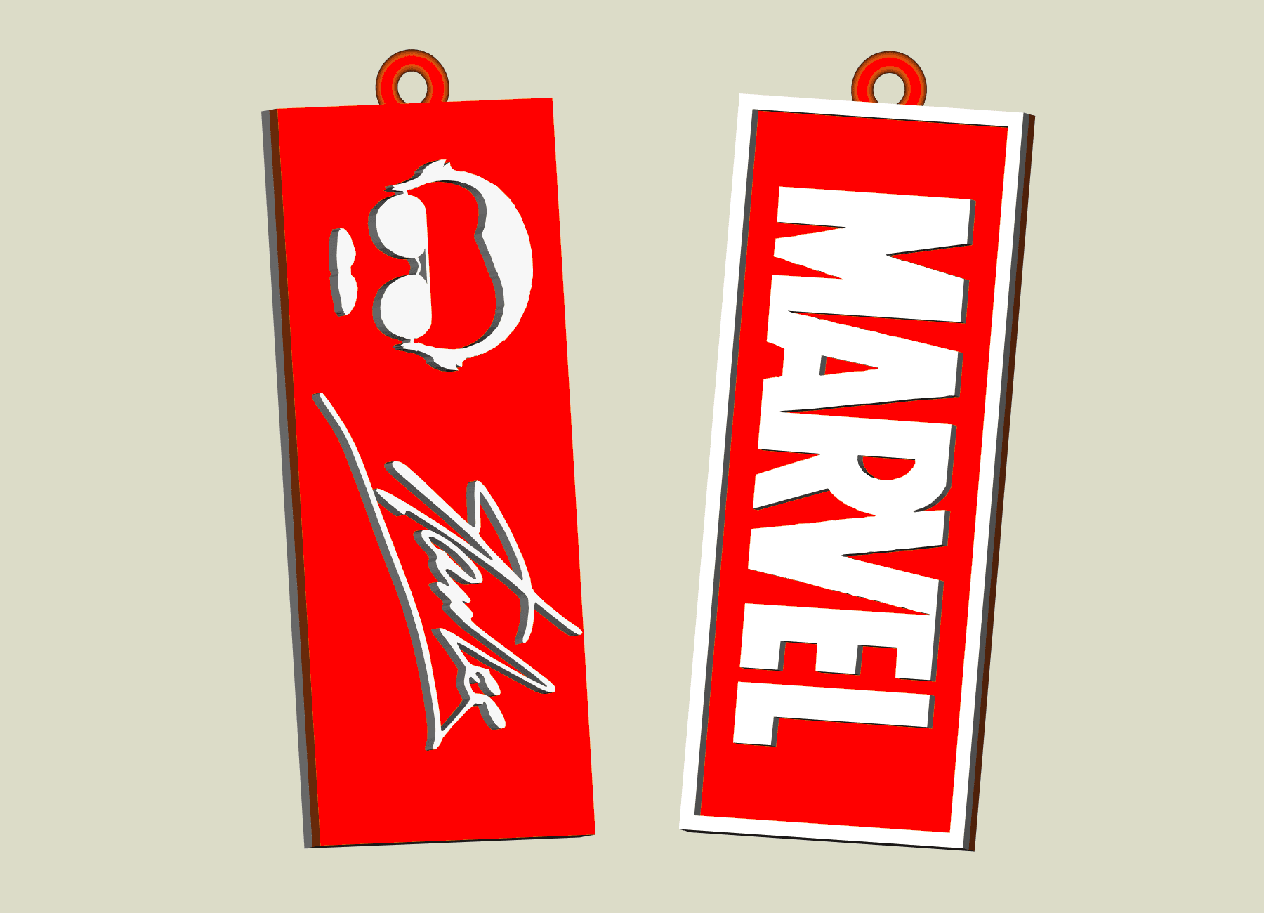 Marvel Stan Lee keychain, earring, dogtag, jewlery 3d model