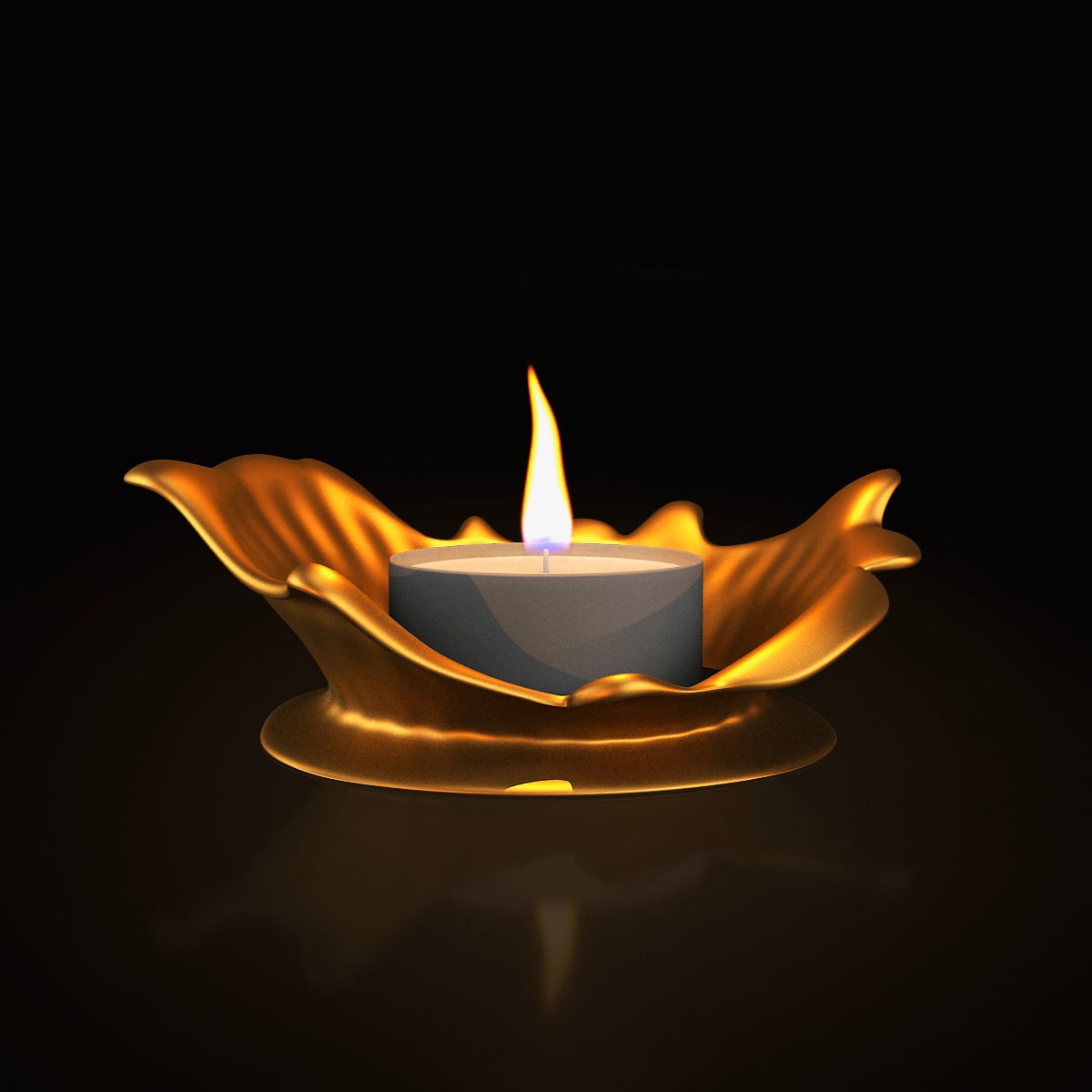 TEALIGHT HOLDER WATER DROP EFFECT 3d model