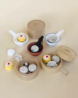 Dim Sum Collection | Bao Bun, Jiaozi & Siu Mai Fidget Clickers and Keychains 3d model