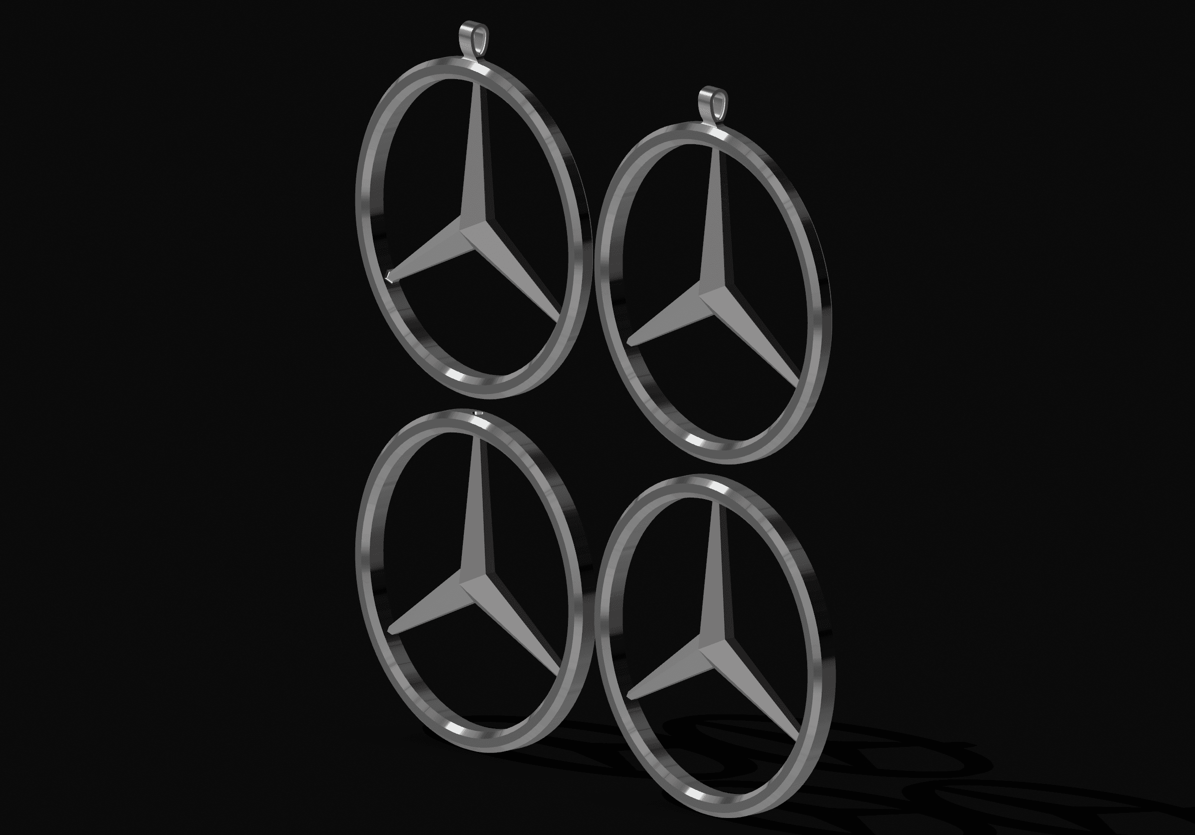 Mercedes Earrings V1 & V2 3d model