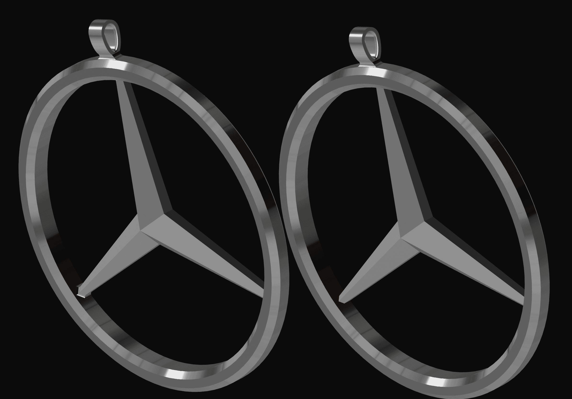 Mercedes Earrings V1 & V2 3d model
