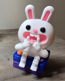 Rebel Articulated Bunny - The Cute Desk Buddy toy 3d model