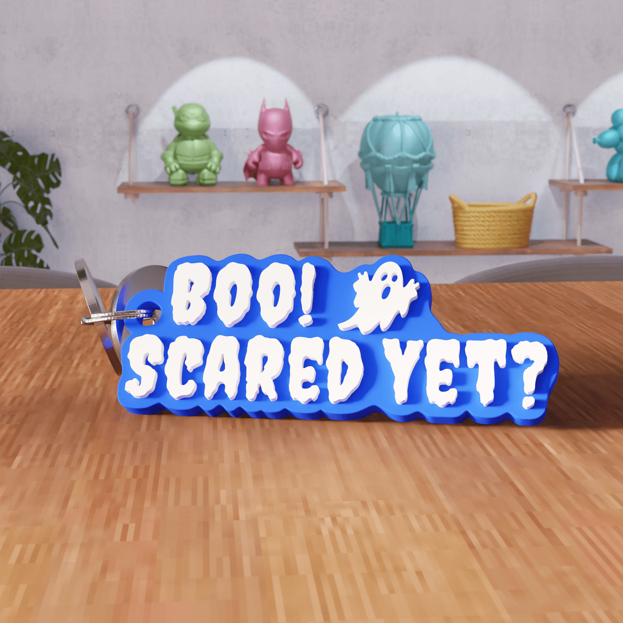 Boo Scared Yet Spooky Keychain 3d model