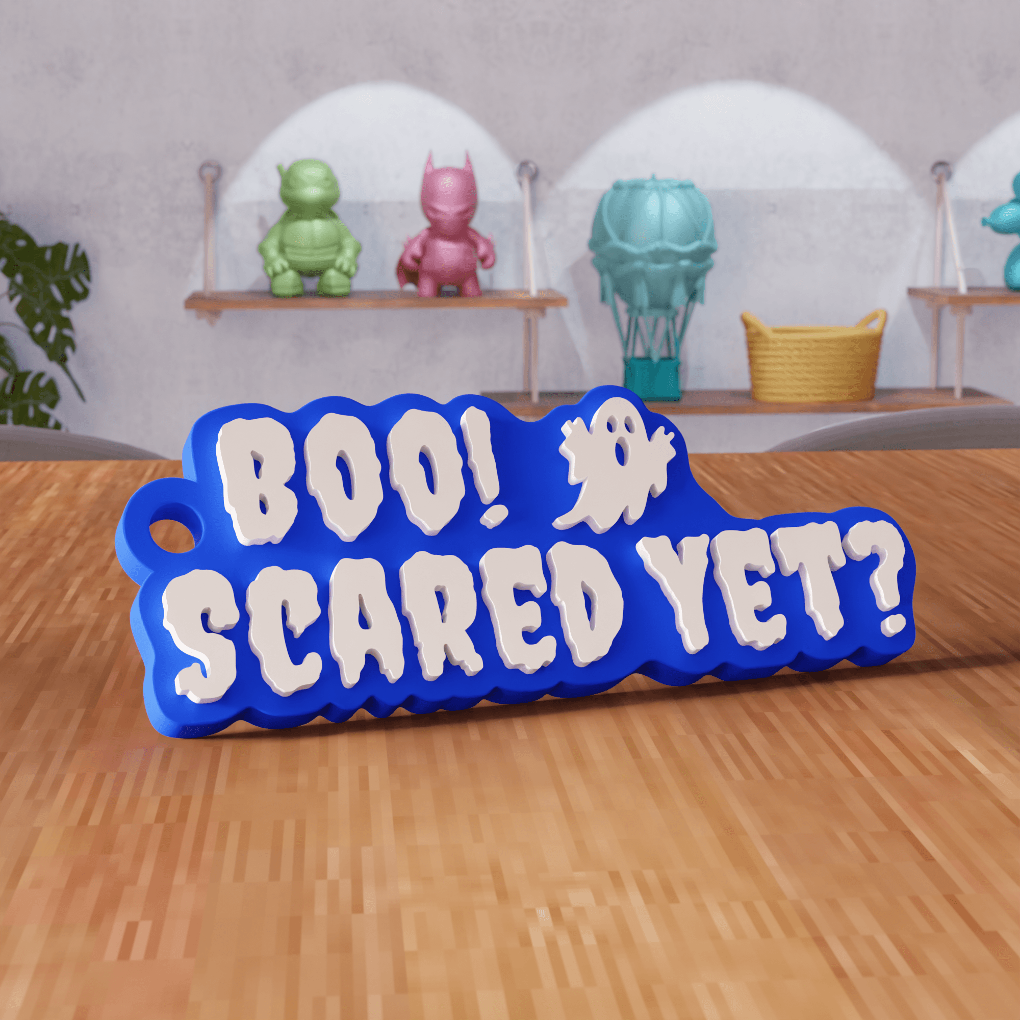 Boo Scared Yet Spooky Keychain 3d model