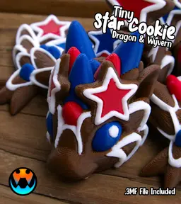 Tiny Star Cookie Dragon and Wyvern 3d model