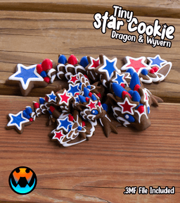 Tiny Star Cookie Dragon and Wyvern 3d model
