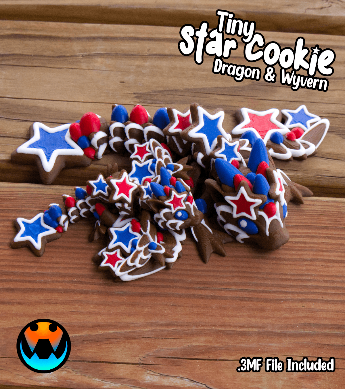 Tiny Star Cookie Dragon and Wyvern 3d model