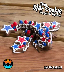 Tiny Star Cookie Dragon and Wyvern 3d model