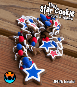 Tiny Star Cookie Dragon and Wyvern 3d model