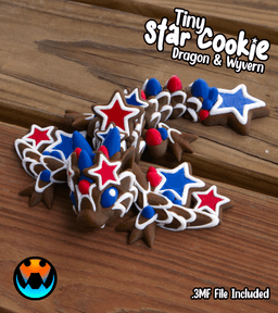 Tiny Star Cookie Dragon and Wyvern 3d model