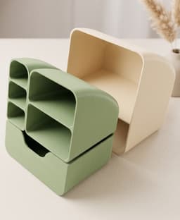 Retro-Modern Desk Organizer 3d model