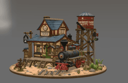 Pinewood Junction Railway Station STL File for 3D Print 3d model