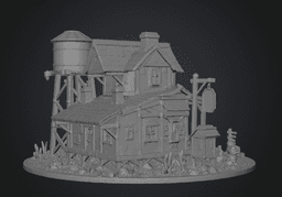 Pinewood Junction Railway Station STL File for 3D Print 3d model