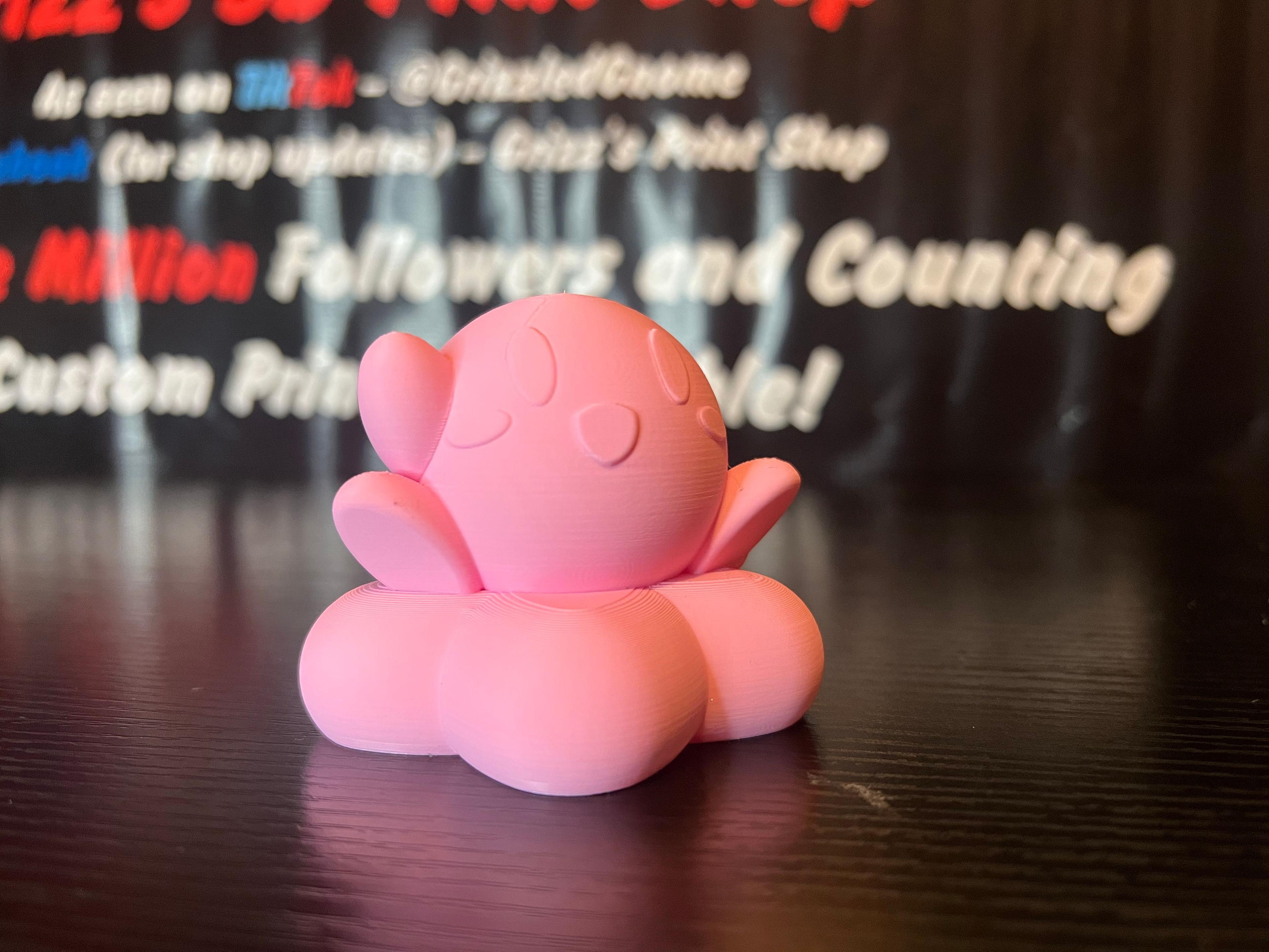 Kirby riding warp star - Print in place 3d model