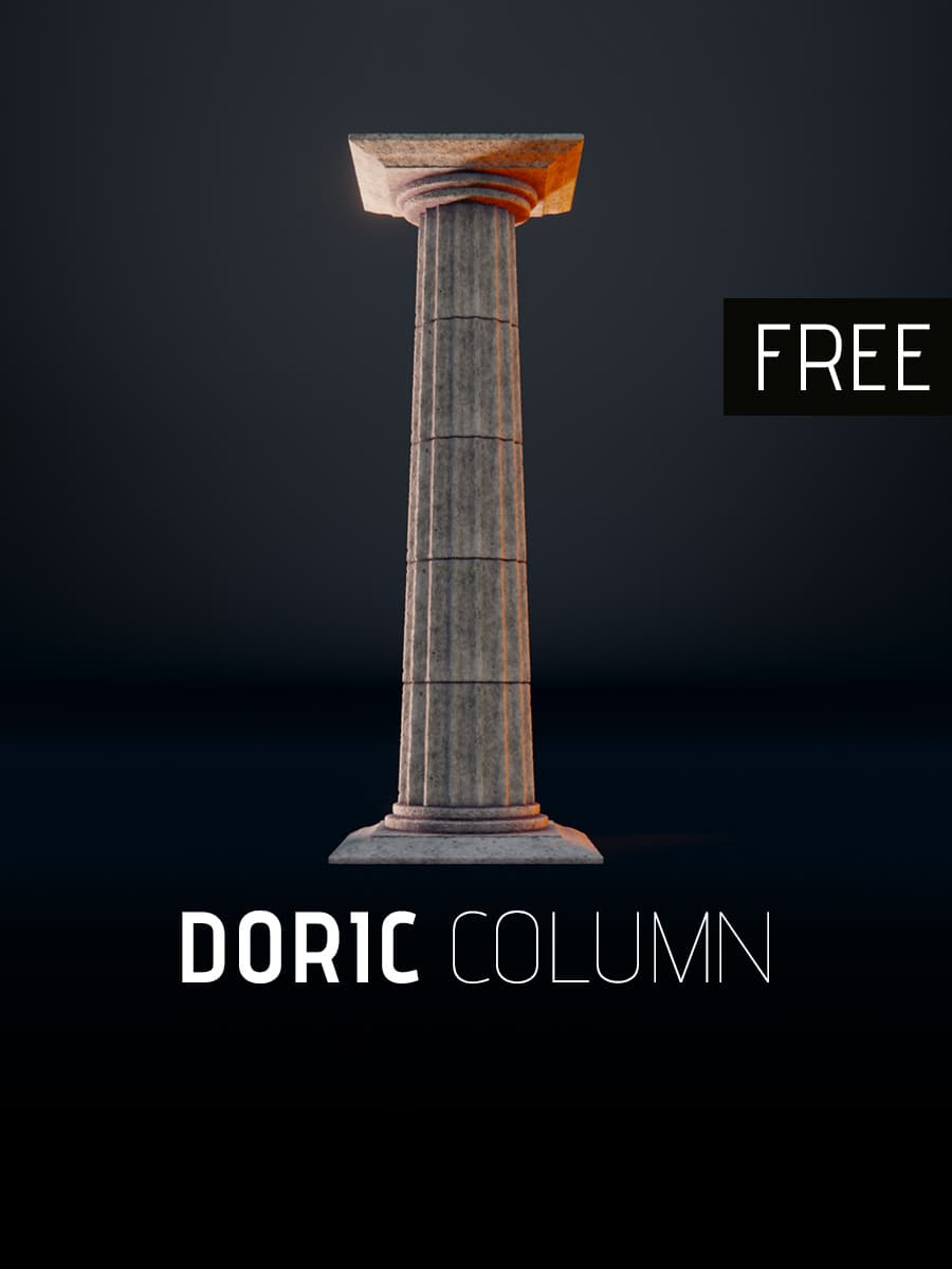 Greek Doric Column - Highpoly 3d model