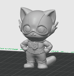 Flash Cat - Flexi Keychain & Backpack Buddy - No Supports 3D Print STL/3MF 3d model