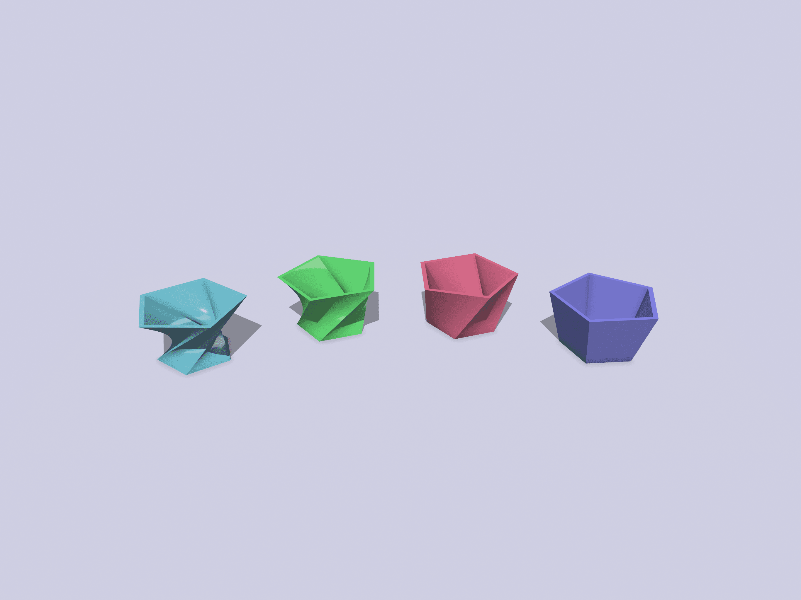Edgy Pentagonal Planter Pots Minimalist Design Collection 3d model